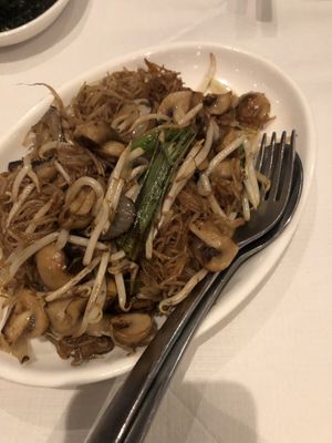 Mushroom chow mein with rice noodles   at Taste of the Orient  in Burnham-on-sea