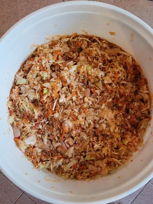 Kimchi mango ?? at Oryza Om Tempeh in Brisas De Zicatela