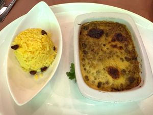 Vegan bobotie at Karibu Restaurant  in Cape Town