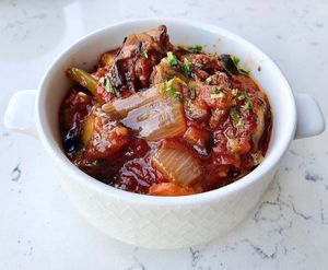 Aubergine moussaka   at JW Kitchen in Dubai