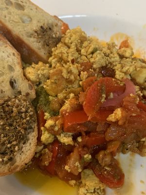 Vegan tofu shatshuka was really tasty and filling   at Brackendale Art Gallery Cafe in Brackendale