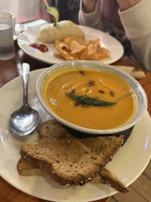 Butternut squash soup  at Brackendale Art Gallery Cafe in Brackendale