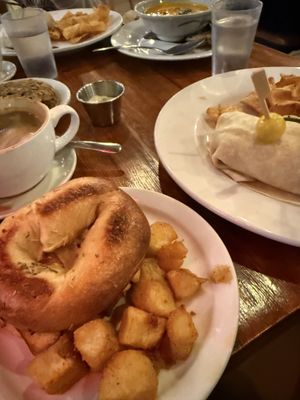 Smoked tofu bagel  at Brackendale Art Gallery Cafe in Brackendale