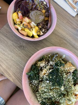 Tofu w/rice and acai bowl   at Magic Apple Wholefoods in Cottesloe