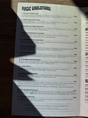 Menu June 2025  at Magic Apple Wholefoods in Cottesloe