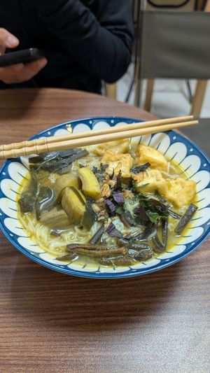 Rice Noodle soup with banana, tofu and sea weed at Quán Chay Khai Tuệ - Khai Tue Vegan in Hanoi