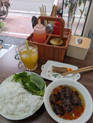 The noodles with "special meatballs", so good! at Quán Chay Khai Tuệ - Khai Tue Vegan in Hanoi