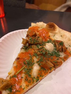 Buffalo chicken pizza  at Dimo's Pizza - Logan Square in Chicago