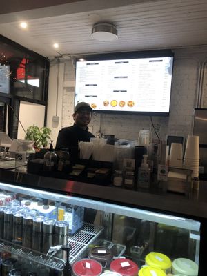 There are real human don’t worry   at Botbar Vegan Cafe in Brooklyn