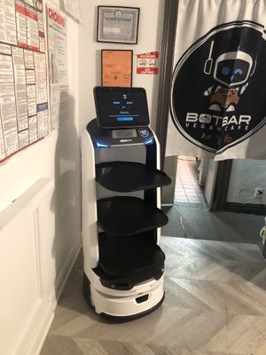 The second robot delivery guy   at Botbar Vegan Cafe in Brooklyn