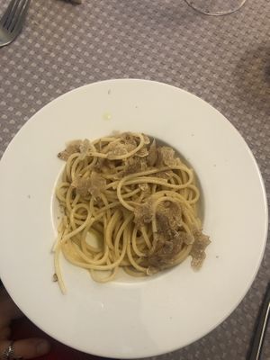 Spaghetti al tartufo   at Foresteria La Merlina in Dernice