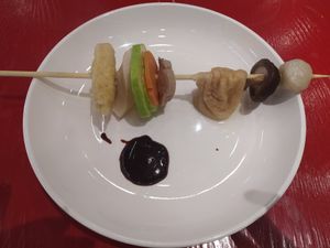 Vegetable skewers at Clean Water Vegetarian - 净水素食 in Shanghai