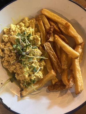 Tofu Scramble & Fries  at The Toast Taproom - Malasaña in Madrid