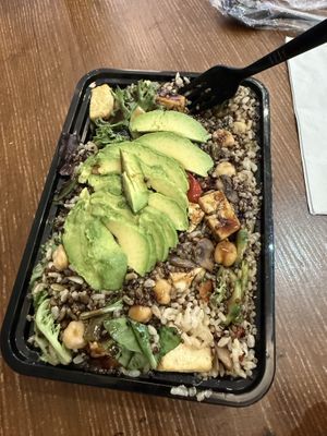 Vegan grain bowl w tofu   at Green Blend Eatery in New York City