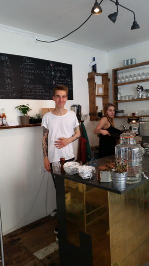 Very attentive to customers  at Vi Modtes Gennem Ruden in Copenhagen