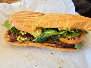 Smokey Spicy Tempeh special sandwich at Afternoon Deli in Grass Valley
