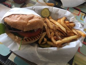 Nut Burger  at Afternoon Deli in Grass Valley