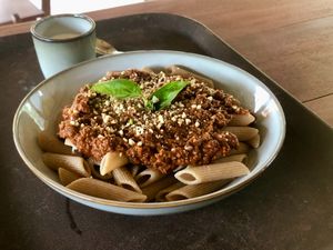 Penne Bolognese at Cooper's Farm2Plate in Ao Nang