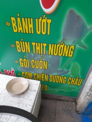 Menu sign outside at Hữu Duyen in Ho Chi Minh City