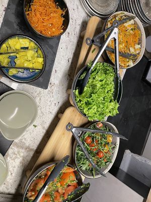 Various salads at Vegan Brunch in Riga