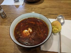 Soup at Vegan Brunch in Riga
