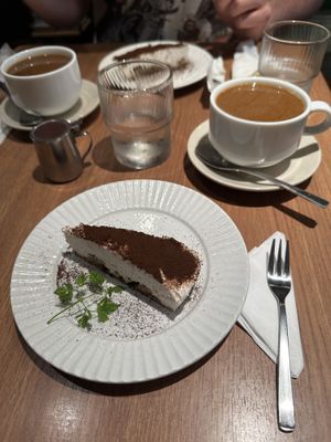Tiramisu cake with soy milk coffee   at Ko-So Cafe in Tokyo