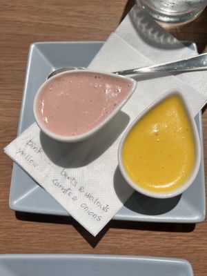 Cute sauces for the salad  at Ko-So Cafe in Tokyo