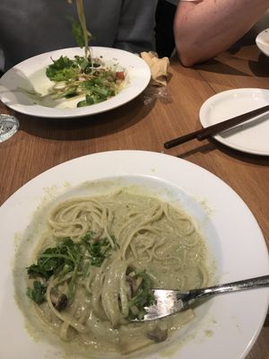 Forgot to take photo bc it looked so delicious! Coriander pasta at Ko-So Cafe in Tokyo
