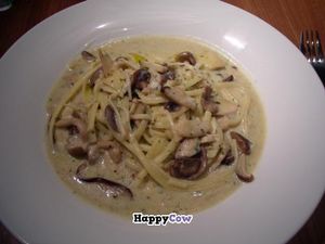 Mushroom pasta with coconut cream. at Ko-So Cafe in Tokyo