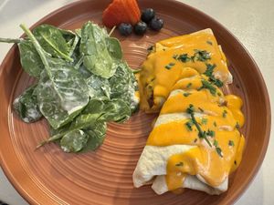 Breakfast burritoos  at Studio Cafe @ Yoga Under the Palms in Honolulu