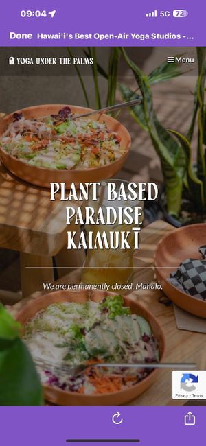 Closed  at Studio Cafe @ Yoga Under the Palms in Honolulu