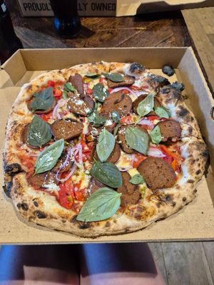Vegan pepperoni pizza - large at Base Woodfired Pizza - Riverside in Christchurch