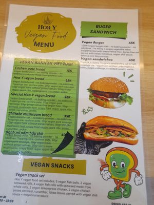 Old menu. New one coming soon at Hoa Y Bánh mì chay in Ho Chi Minh City