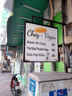 Sign outside at Hoa Y Bánh mì chay in Ho Chi Minh City