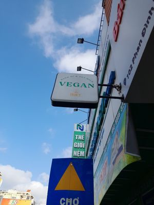 Look for this sign at Hoa Y Bánh mì chay in Ho Chi Minh City