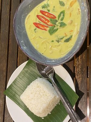 Vegan green curry   at Seaside Sanctuary Restaurant in Koh Lanta