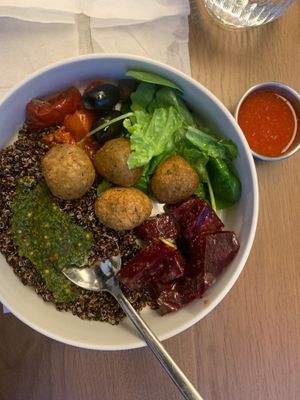 Falafel bowl(ajika sauce instead of diary-based) at misto.cafe in Lutsk