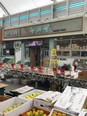 Outside- inside the market area middle row   at Nokyaewon - 녹야원 in Boseong
