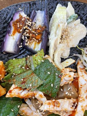 Wasn’t sure if this on the right is with milk so didn’t eat. Fully vegetarian restaurant; no fish sauce in any dishes   at Nokyaewon - 녹야원 in Boseong