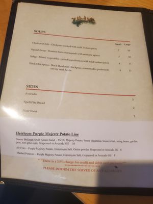 New menu options: Herloom Purple Majesty Potato Line at All The Way Live in Philadelphia