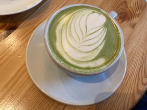 Pistachio matcha at The Walkers Espresso in New York City