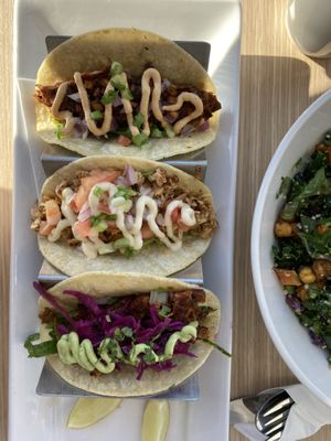 Taco trio  at Lettuce Love Cafe in Toronto