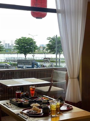 Matsuri Nguyen Hue - Japanese Restaurant with riverview District 1 HCMC - Vegetarian menu available 

https://matsurirestaurant.com.vn/ at Matsuri Japanese Restaurant - Nguyen Hue in Ho Chi Minh City