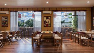 Matsuri Nguyen Hue - Japanese Restaurant with riverview District 1 HCMC - Vegetarian menu available 

https://matsurirestaurant.com.vn/ at Matsuri Japanese Restaurant - Nguyen Hue in Ho Chi Minh City