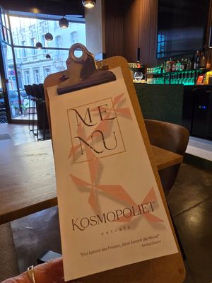 Menu at Kosmopoliet in Bruges
