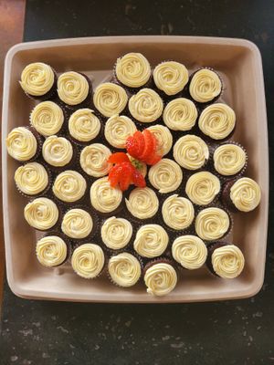 Mini Chocolate Ginger Cupcakes.  Available in house or for catering orders. Vegan. at Brooklyn Street Local in Detroit