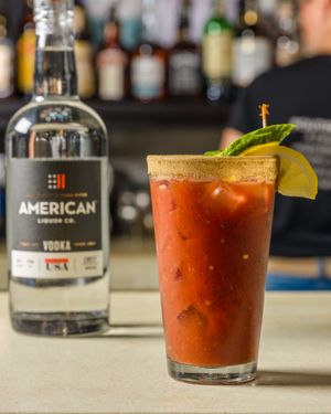 Bloody Mary. McClure's bloody mary mix, American vodka. Vegan. at Brooklyn Street Local in Detroit