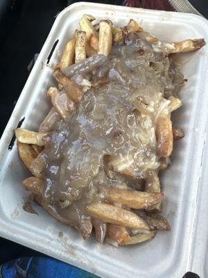 Vegan poutine + grilled onions (u can add tempeh too!)  at Brooklyn Street Local in Detroit