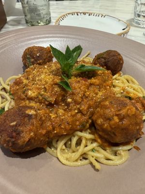 The winning dish- Spaghetti Meet Balls  at Earth Cafe @ Churchgate in Mumbai