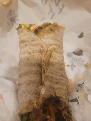 Mushroom, black bean and tofu wrap in multigrain tortilla at Flax - Healthy Living - Breach Candy in Mumbai